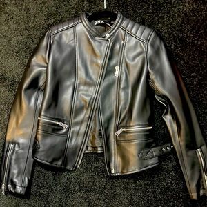 Zara faux leather moto jacket